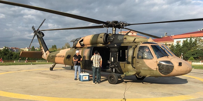 TSK helikopteri organ nakli için havalandı