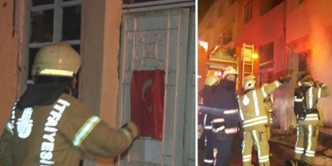 İtfaiye eri fark edince hemen cebine koydu!