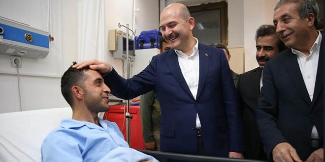 Bakan Soylu, yaralı askerleri ziyaret etti