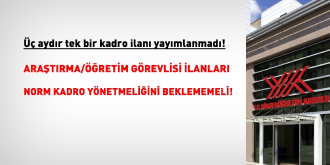 Üç aydır tek bir akademik kadro ilanı yayımlanmadı