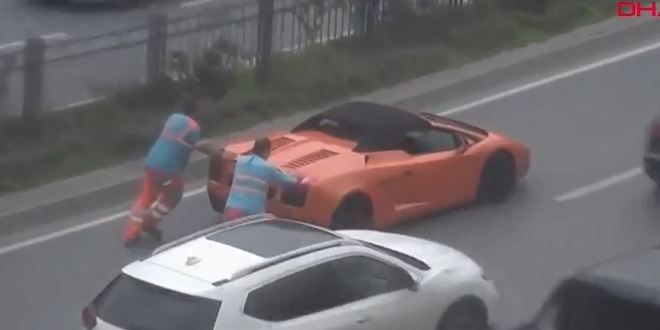 Lamborghini sahibinden İBB işçilerine teşekkür