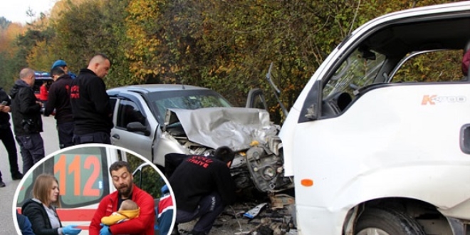 Bolu'da otomobil ile kamyonet çarpıştı: 1 ölü, 6 yaralı