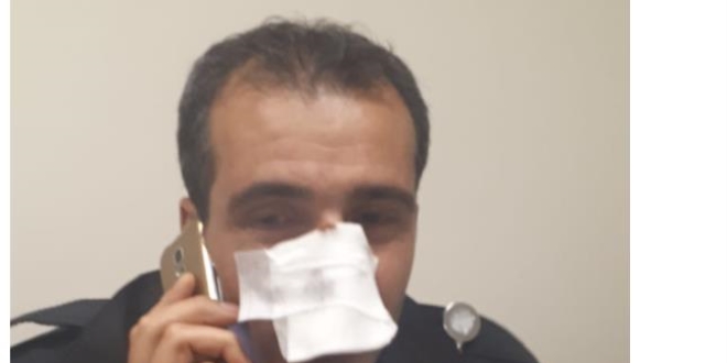 Kimlik soran güvenlik görevlisi darbedildi