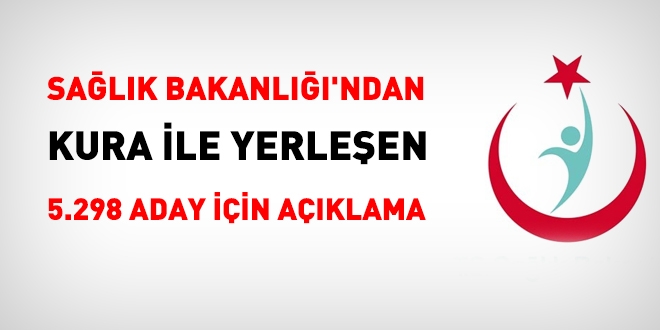 Sağlık Bakanlığı'ndan, kura ile yerleşen 5298 adayın göreve başlayış işlemlerine ilişkin açıklama