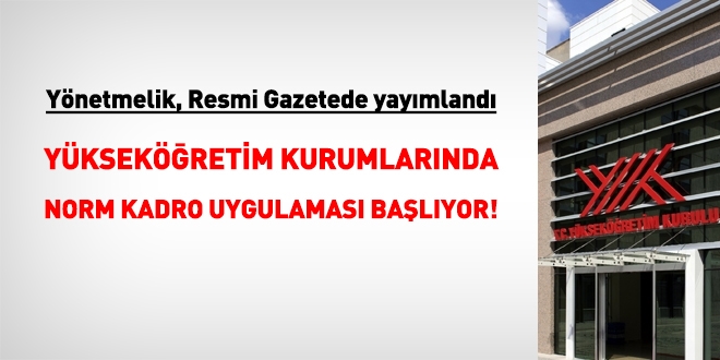 YÖK'ün hazırladığı norm kadro yönetmeliği Resmi Gazetede yayımlandı. İşte detaylar