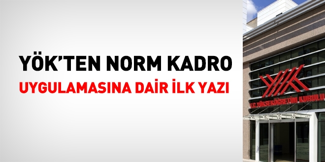 YÖK'ten, norm kadro uygulamalarına dair ilk yazı