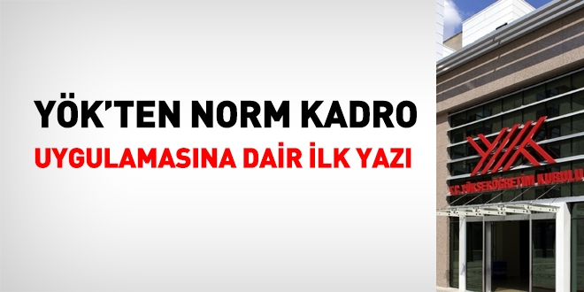 YK'ten, norm kadro uygulamalarna dair ilk yaz