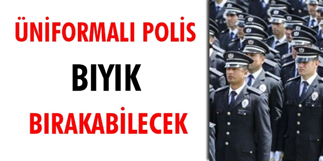 Üniformalı polis bıyık bırakabilecek