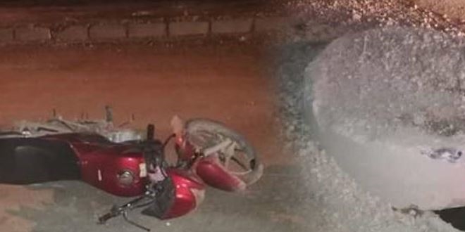 Rögar kapağına çarpan motosikletli hayatını kaybetti