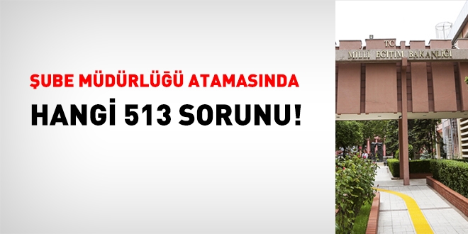 MEB şube müdürlüğü atamasında hangi 513 sorunu!
