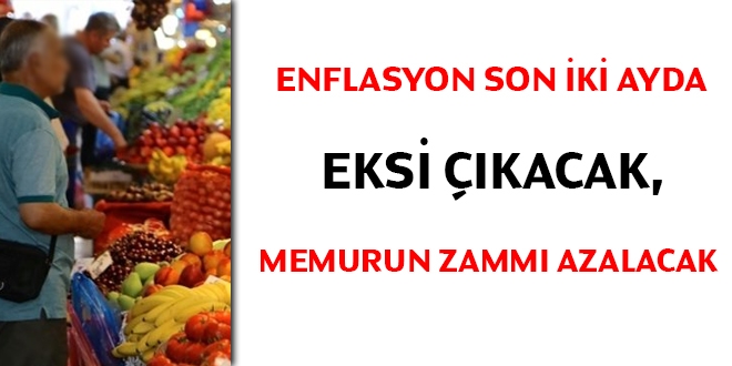 Enflasyon son iki ayda eksi çıkacak, memurun zammı azalacak