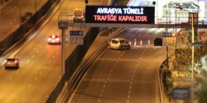Avrasya Tüneli trafiğe kapatılacak