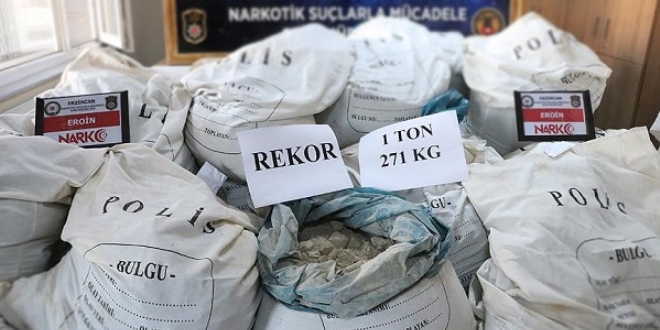 'Erzincan'da ele geçirilen eroinde tarihi rekor'