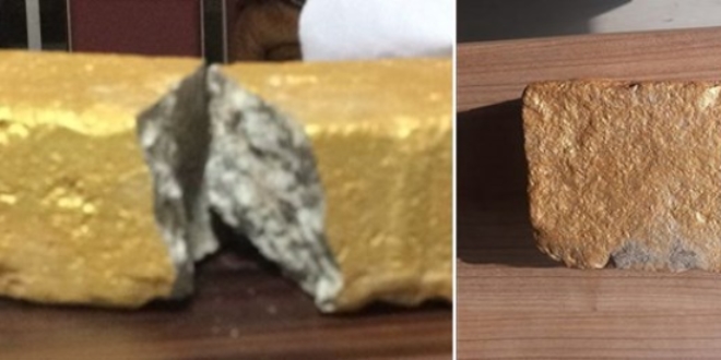 Külçe altın diye parke taşı sattılar