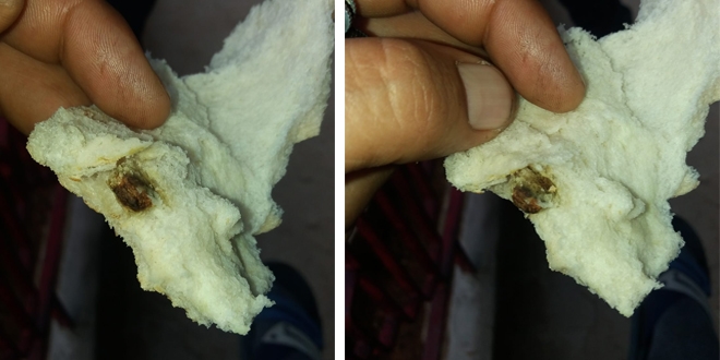 Ekmekten çıkan cisimle şoke oldu