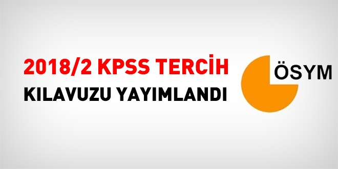 2018/2 KPSS tercih klavuzu yaymland