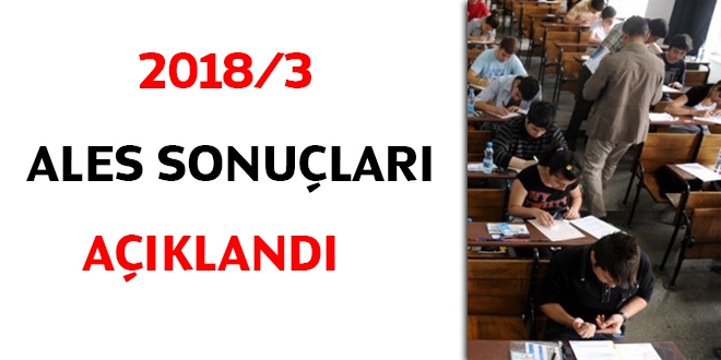 2018/3 ALES sonuçları açıklandı