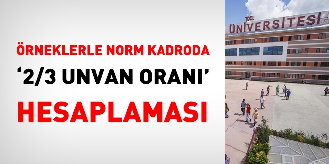 Örneklerle norm kadroda 2/3 unvan oranı hesaplaması