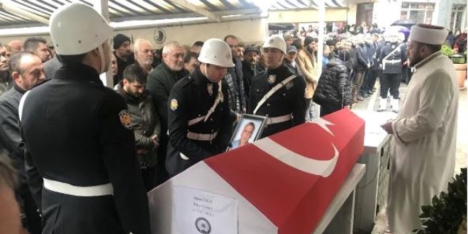 Kalp krizi sonucu ölen polis için tören düzenlendi