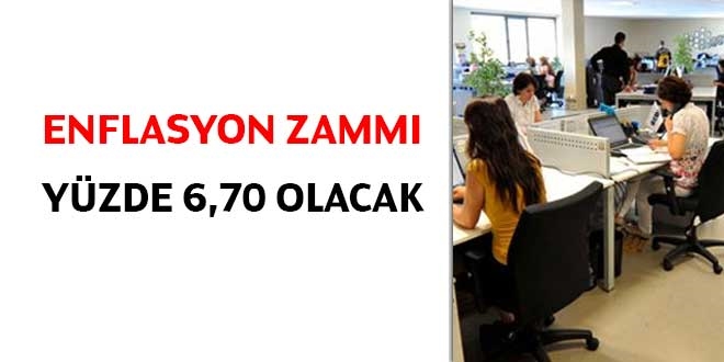 Memurun alacağı enflasyon zammı miktarı %6,70 oldu