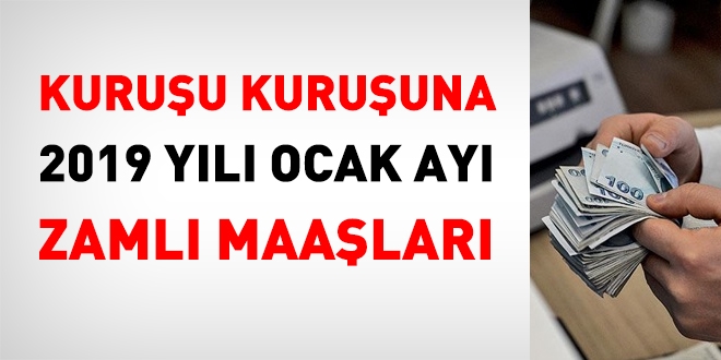 Tüm memur ve sözleşmeli personelin 2019 yılı zamlı maaşları