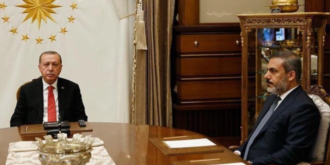 Cumhurbaşkanı Erdoğan Hakan Fidan ile görüştü
