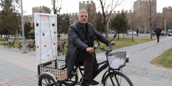 Muhtar adayından bisikletle seçim kampanyası