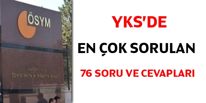 YKS'de en ok sorulan 76 soru ve cevaplar