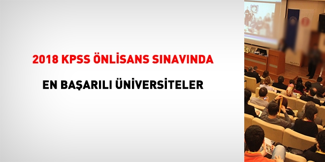 2018 KPSS Önlisans sınavında en başarılı üniversiteler