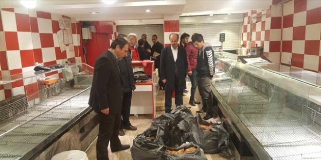 Üstüne basılan etlere el konuldu, imha edilecek
