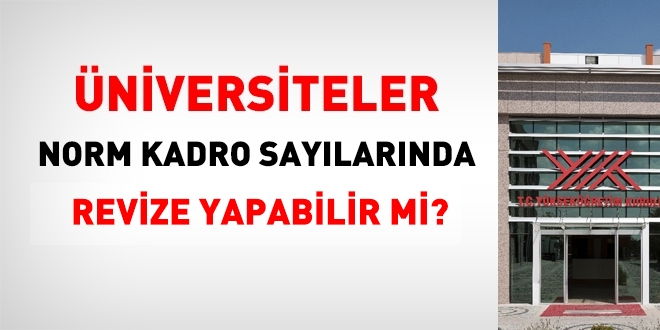 niversiteler, norm kadro saylarnda gncelleme yapabilir mi?