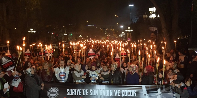 Suriyedeki esir kadınlar için 'Vicdan Hareketi Yürüyüşü'