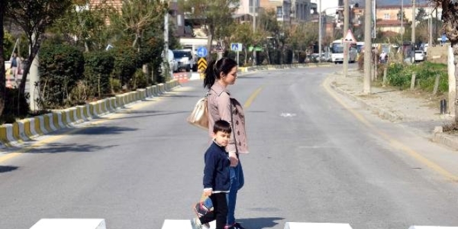 Bu yaya geçidi çok farklı! Gören frene basıyor