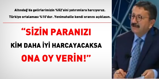Veysel Tiryaki: Seçmenler, parayı kim daha iyi harcayacaksa ona oy vermeli