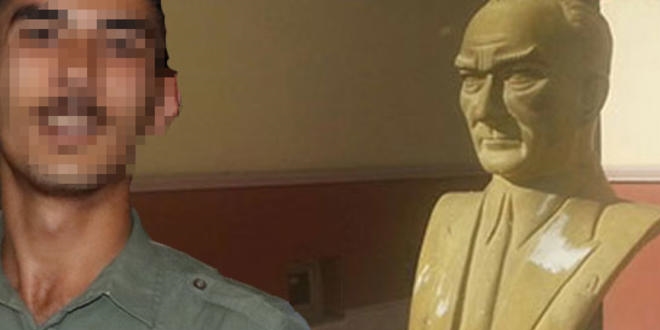 Atatürk büstüne saldıran sanığa 18 yıl 8 ay hapis