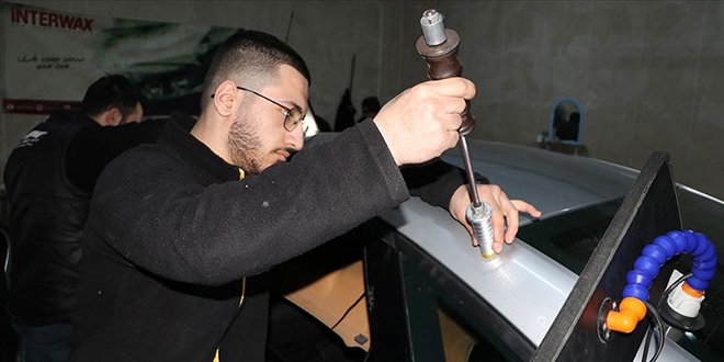 Kastamonu'da kaportacıların bitmeyen 'dolu' mesaisi