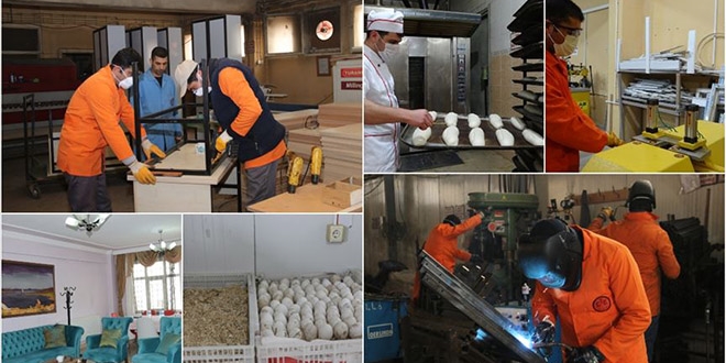 Hükümlüler atölyelerde geleceğe hazırlanıyor