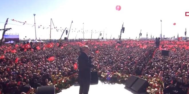 Erdoğan mitinge katılan vatandaş sayısını açıkladı