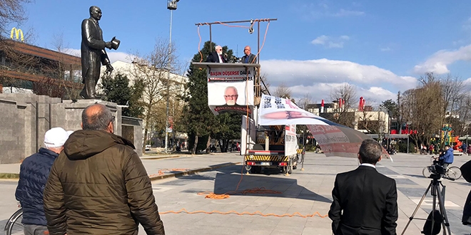 Bağımsız adaydan vinçte miting