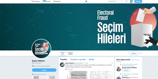 Ak Parti, tutanaklardaki hataları bu hesaptan yayınlıyor