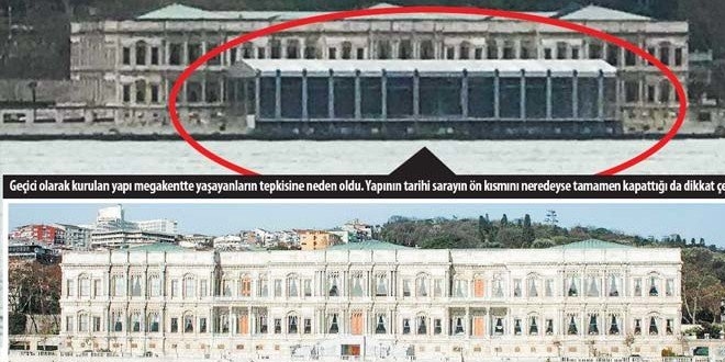 Çırağan sarayına ek inşaat tepki çekti