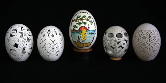 Yumurtalar sanat eserine dntryor