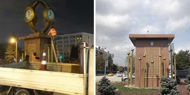 Yavaş talimat verdi... Gökçek'in diktirdiği 'Kol Saati' anıtı kaldırıldı