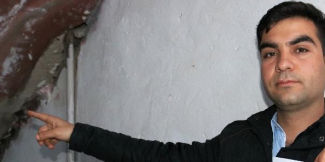 Yıkılma tehlikesi bulunan binada ölümü bekliyorlar