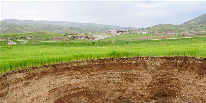 Siirt'te buğday tarlasında 40 metre çapında obruk oluştu