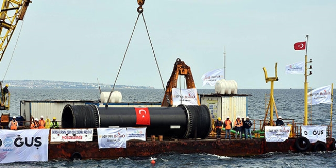 Marmara Denizi'ne son boru indirildi