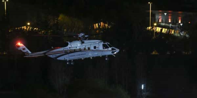 Erdoğan helikopterele Kızılcahamam ilçesine geldi