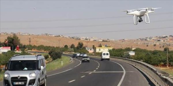 Sürücülere drone ile kural ihlali denetimi