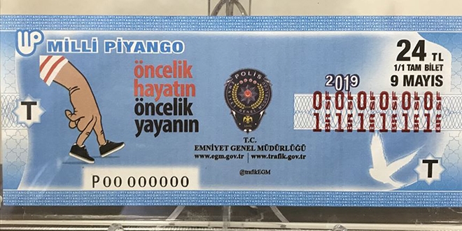 Trafikte yaya önceliği Milli Piyango biletlerinde