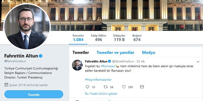 Fahrettin Altun'dan 'ramazan' paylaşımı